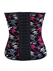 Skull Print Underbust Bustier Women Latex Corset Wholesale